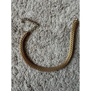 Gold Tone Chunky Chain Necklace Statement Collar Jewelry